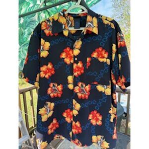 Extreme Gear Hawaiian Style "Hula Girl" Button Down Shirt Men's Size Large